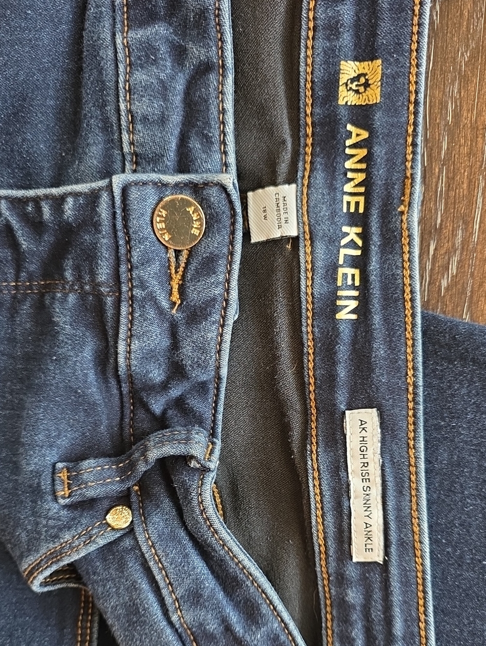 Anne Klein Navy High-Rise Skinny Ankle Jeans